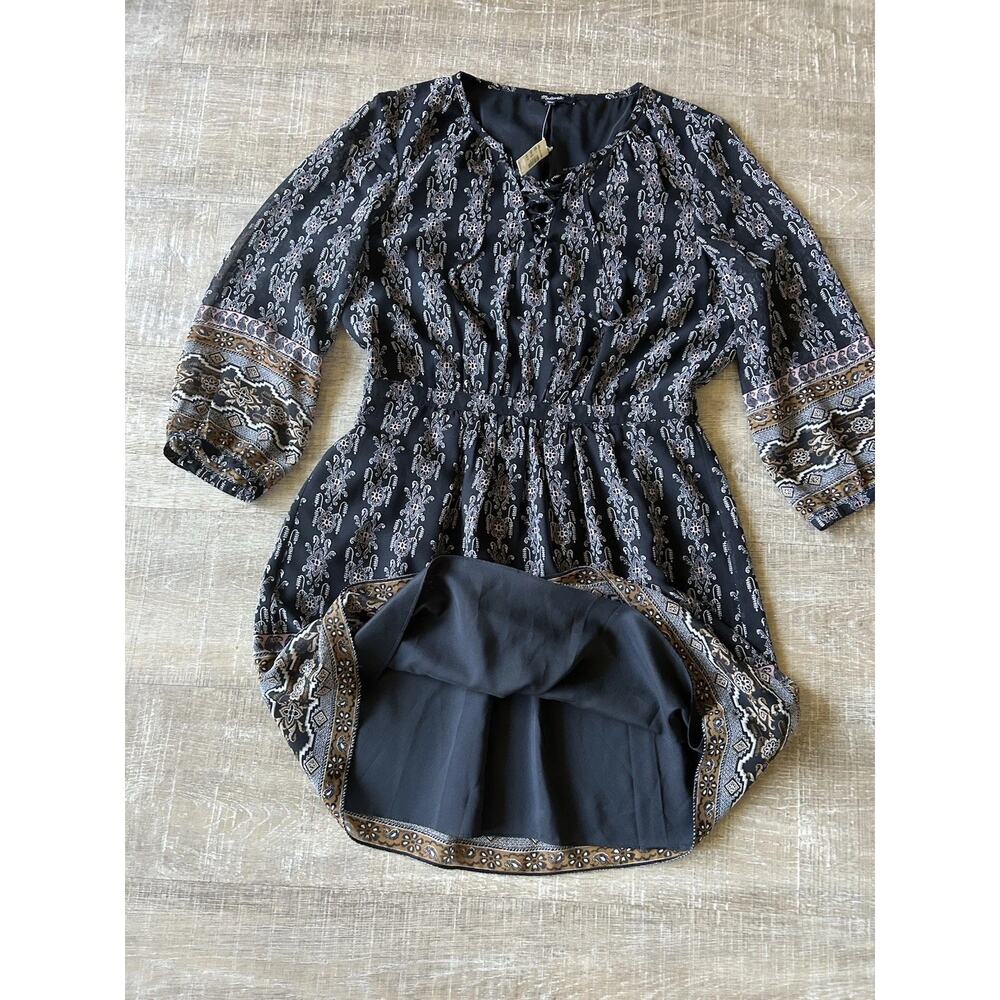 Madewell Floral Lace Up Mini Dress Womens Size 8 NWT Boho Peasant Cottagecore - Picture 6 of 14